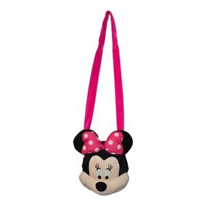 Disney Minnie Mouse Head Plush Purse Girls Handbag‎ Shoulder Bag Pink